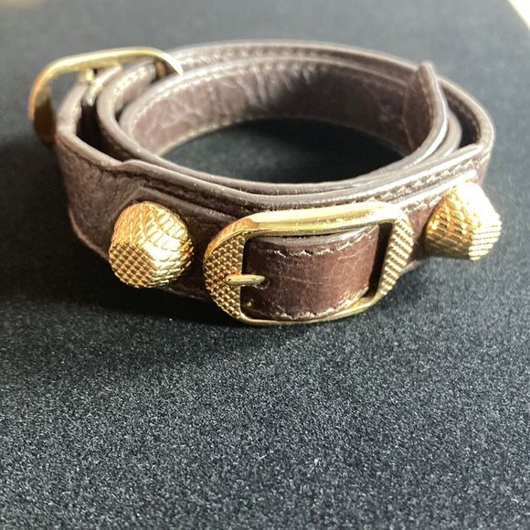 Balenciaga Leather Arena Triple Tour Wrap Bracelet - Picture 1 of 10